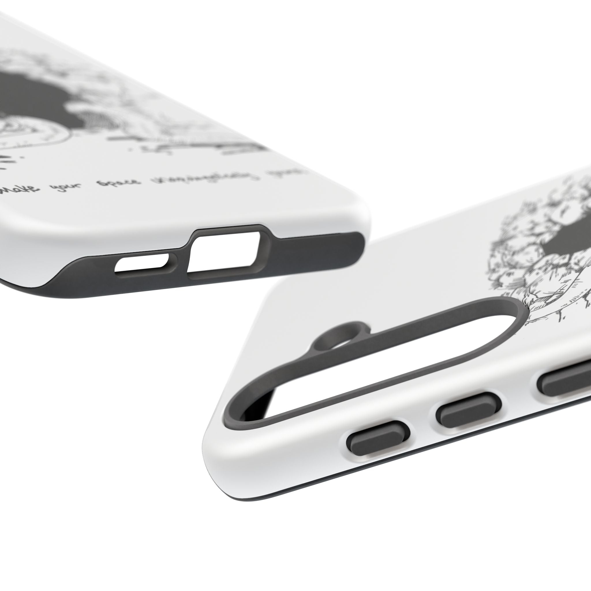 Phone Case - Gothic Illustration with ‘Make Your Home Graciously Yours’ Quote