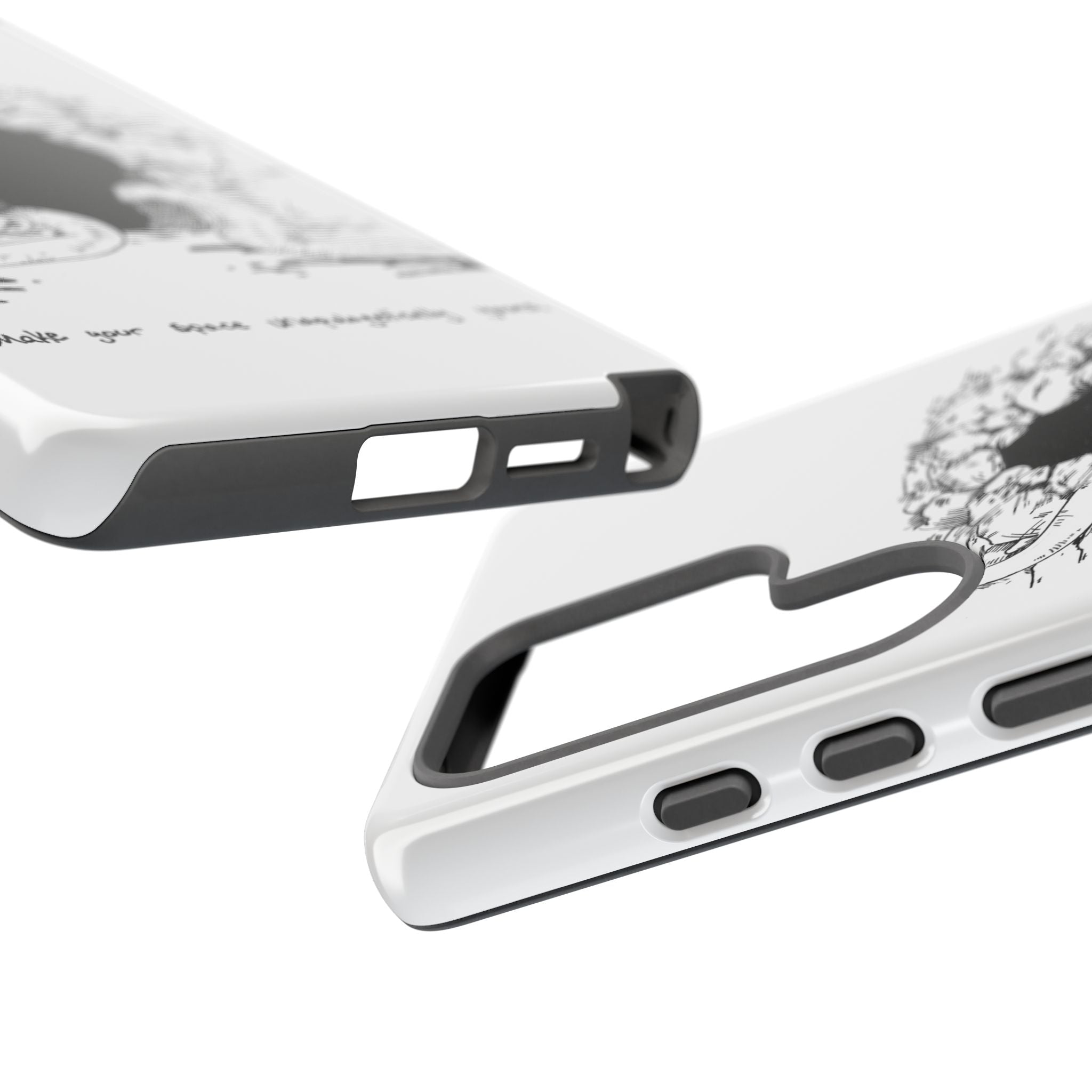 Phone Case - Gothic Illustration with ‘Make Your Home Graciously Yours’ Quote