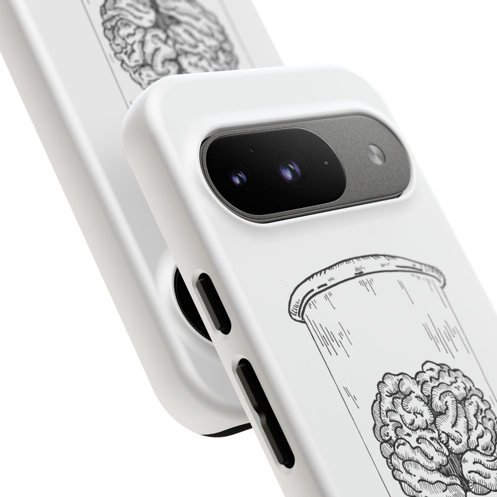 Phone Case "Nurture Your Mental Health" Brain Jar Illustration, Protective Slim Tough Case