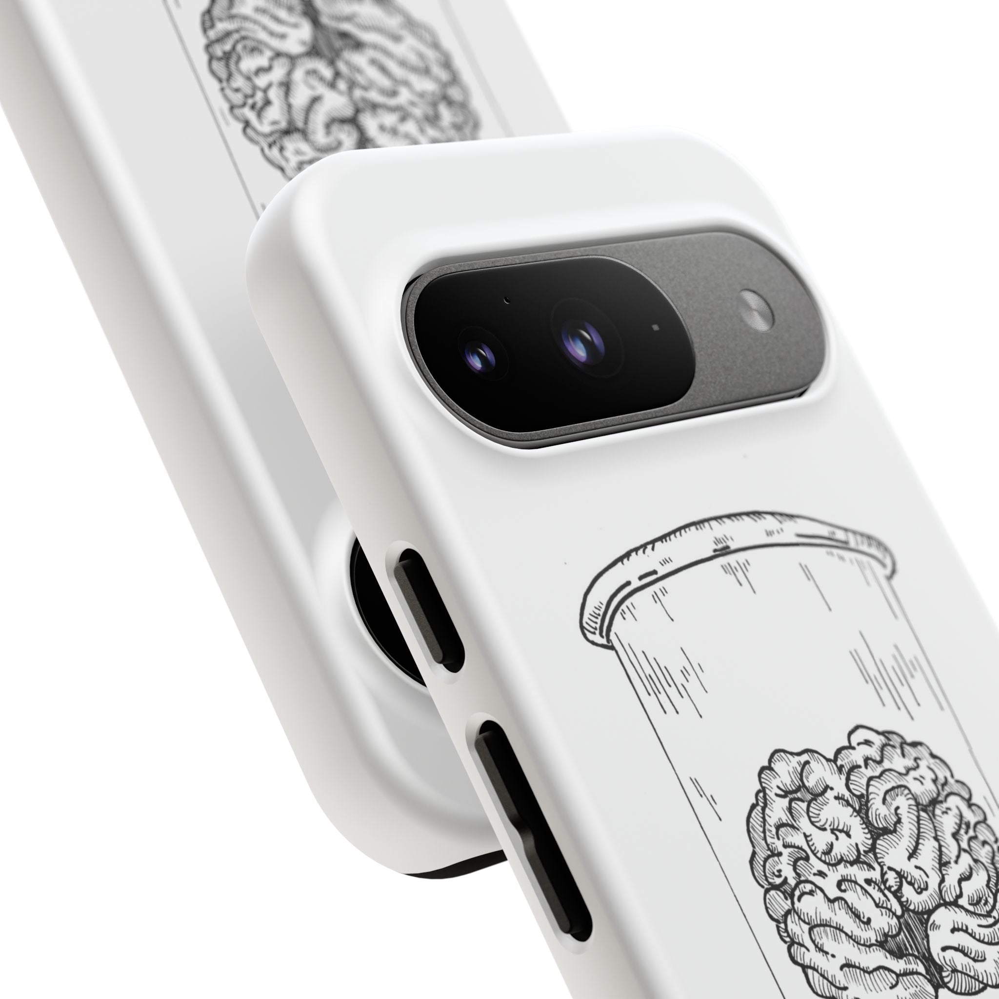 Phone Case "Nurture Your Mental Health" Brain Jar Illustration, Protective Slim Tough Case