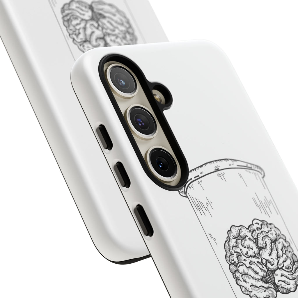 Phone Case "Nurture Your Mental Health" Brain Jar Illustration, Protective Slim Tough Case
