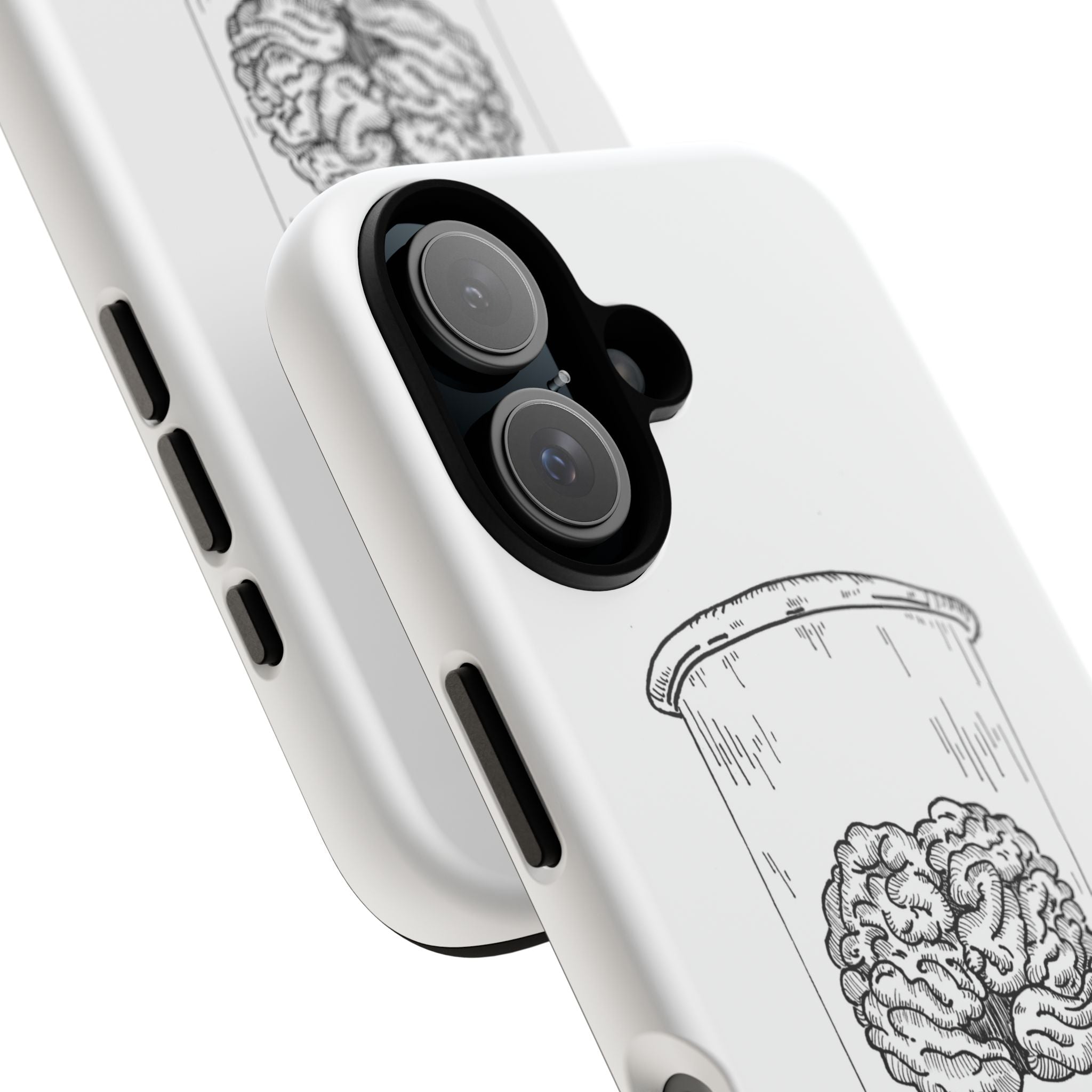 Phone Case "Nurture Your Mental Health" Brain Jar Illustration, Protective Slim Tough Case