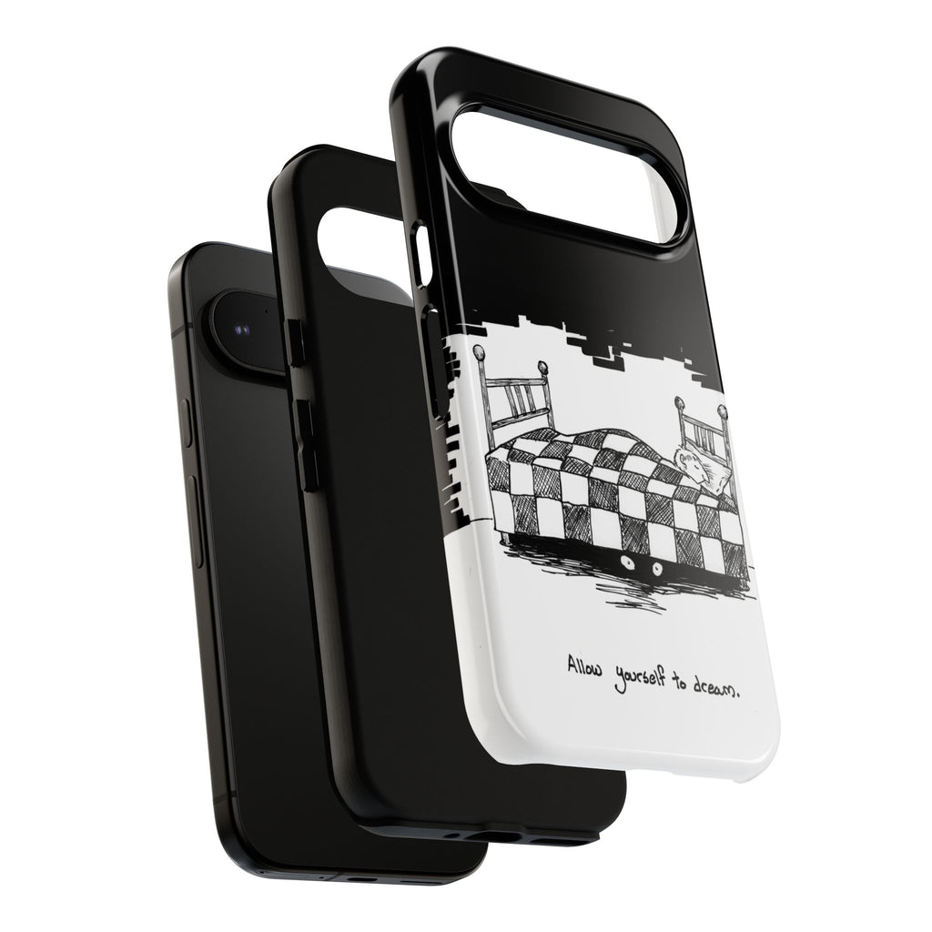 Phone Case 'Allow Yourself to Dream' Sketch Bed Black & White Protective Case