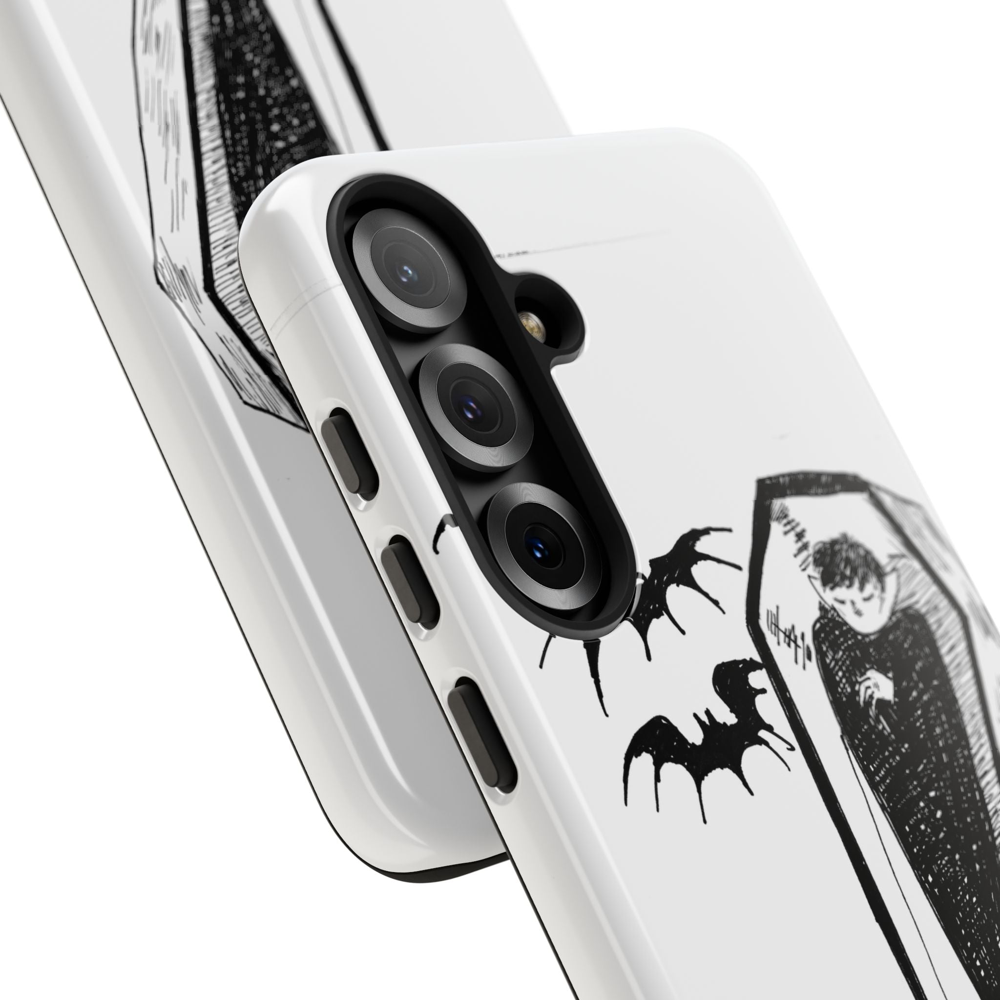 Phone Case Goth Coffin Illustration with “You’re allowed to rest without guilt”