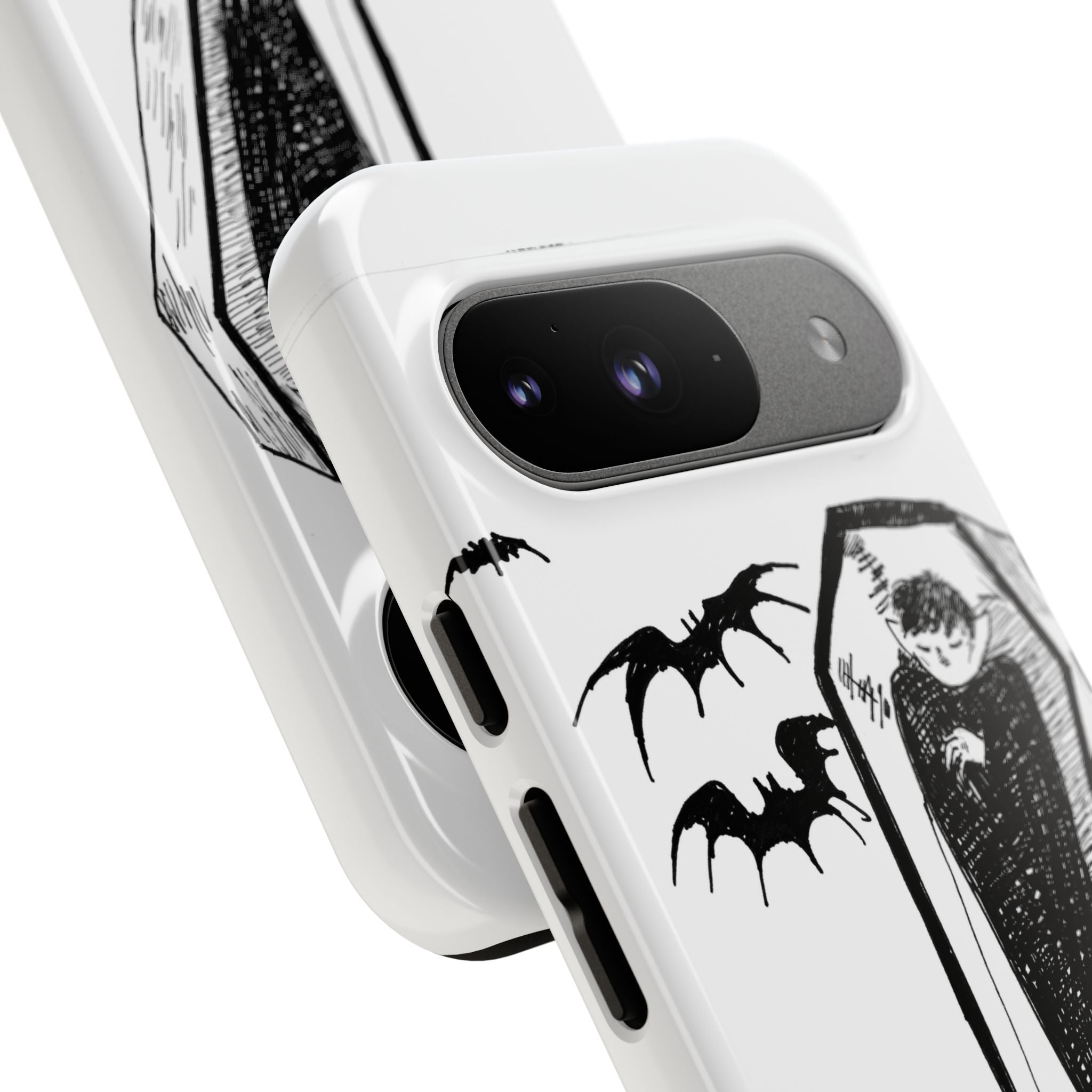 Phone Case Goth Coffin Illustration with “You’re allowed to rest without guilt”