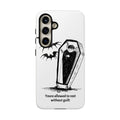 Phone Case Goth Coffin Illustration with “You’re allowed to rest without guilt”