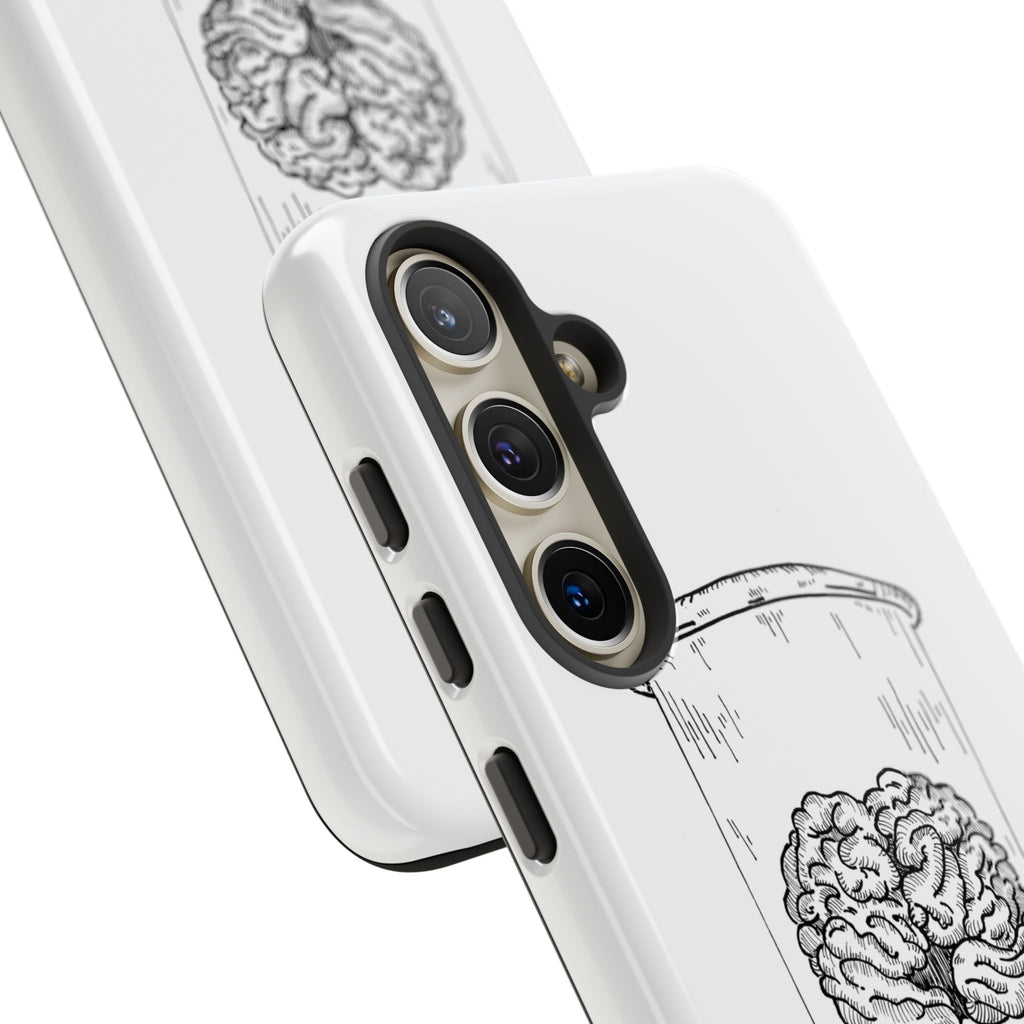 Phone Case "Nurture Your Mental Health" Brain Jar Illustration, Protective Slim Tough Case