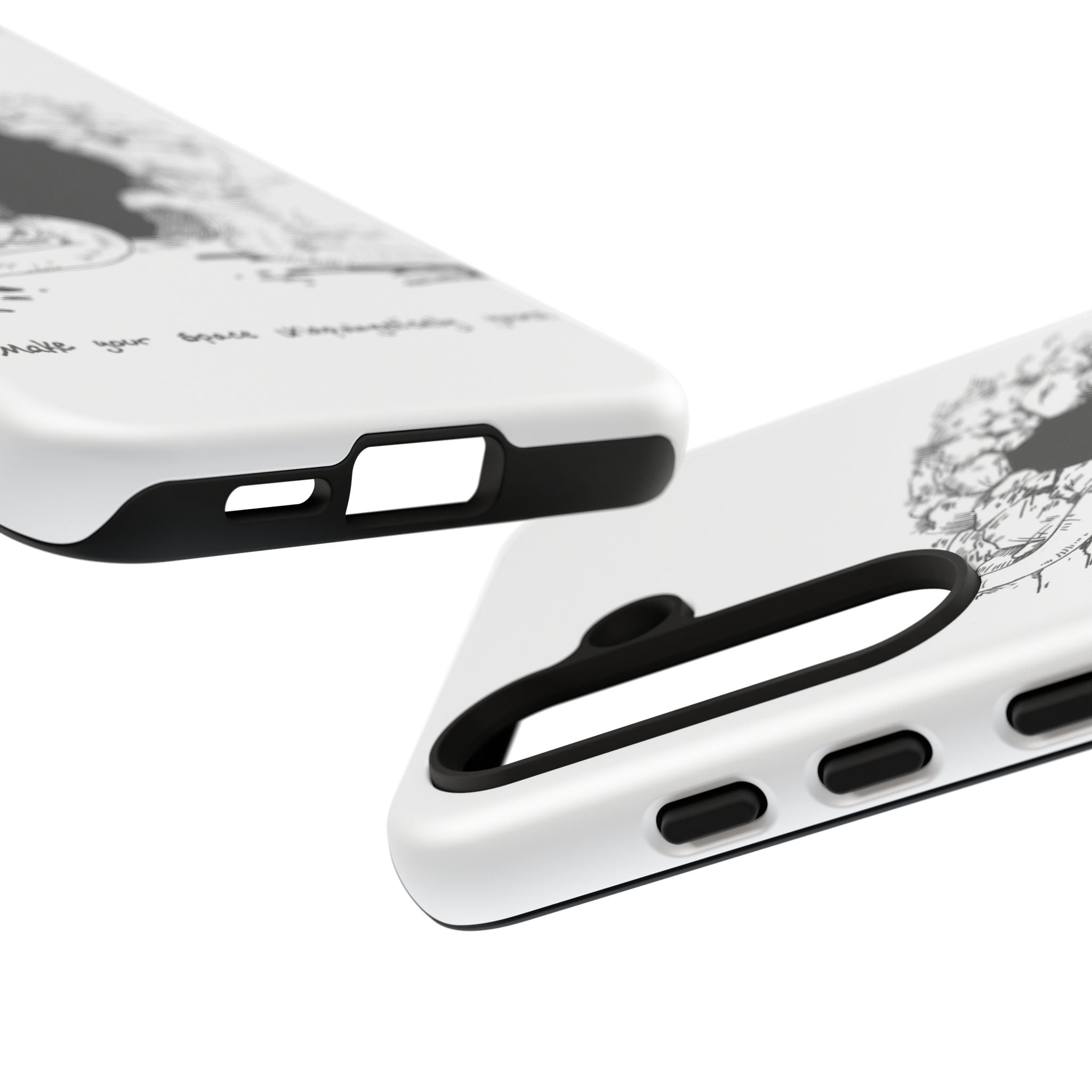 Phone Case - Gothic Illustration with ‘Make Your Home Graciously Yours’ Quote