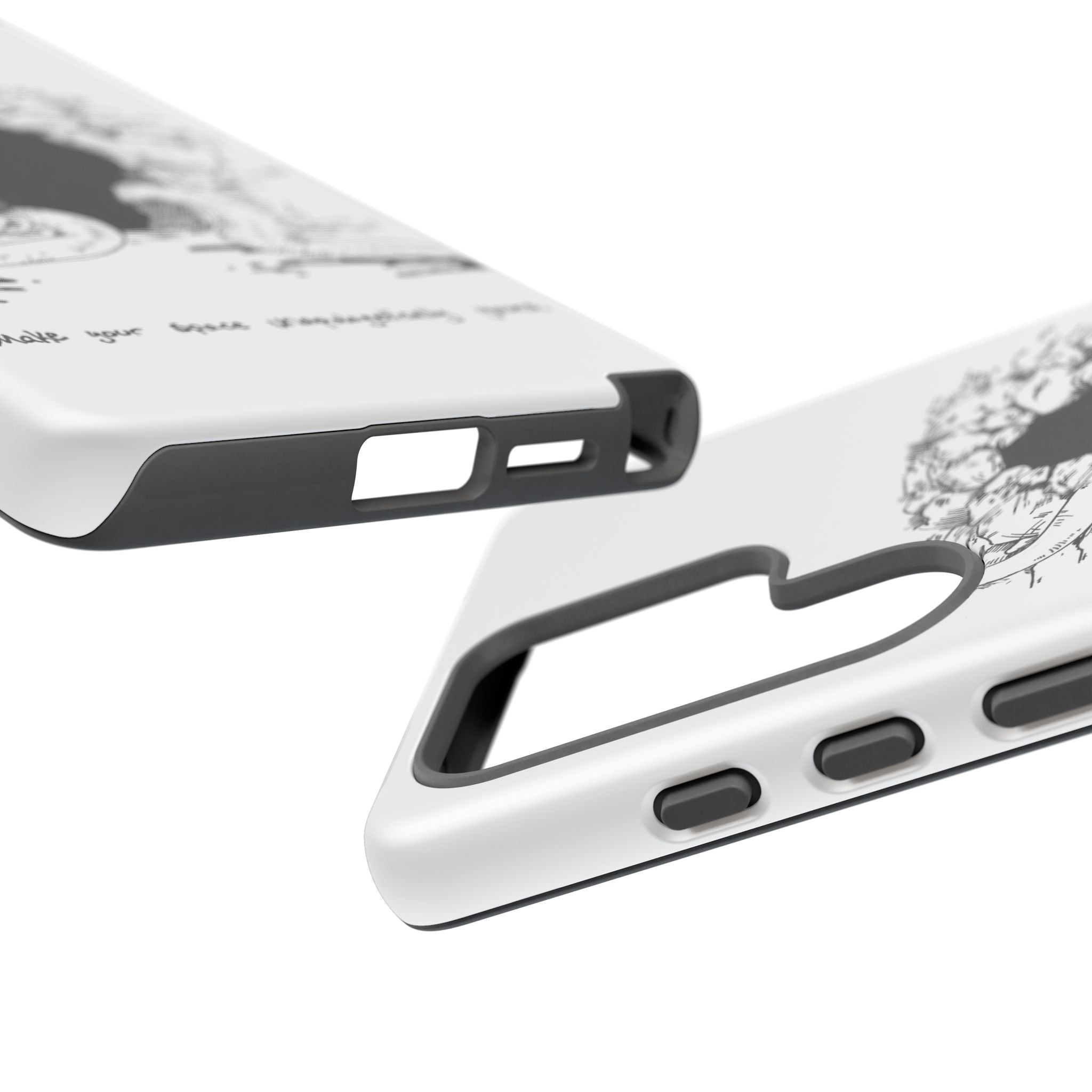 Phone Case - Gothic Illustration with ‘Make Your Home Graciously Yours’ Quote