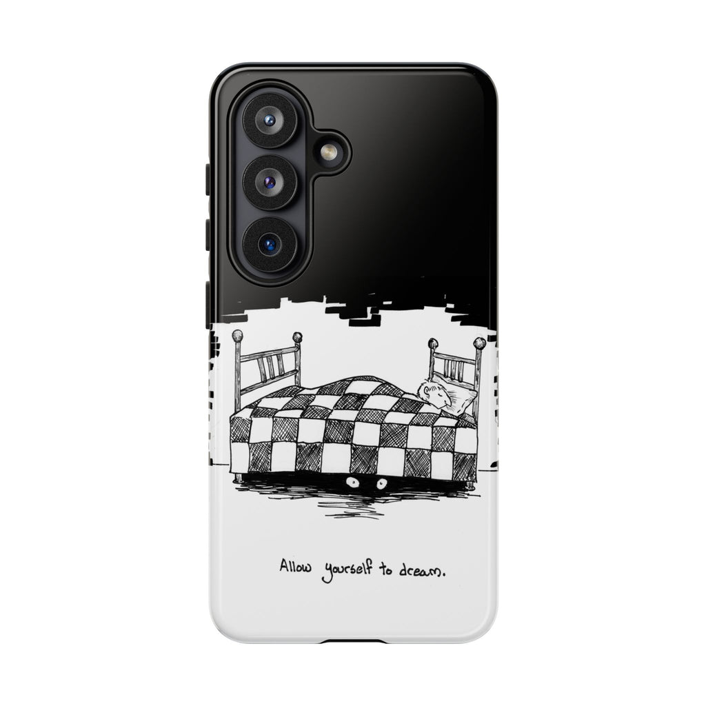 Phone Case 'Allow Yourself to Dream' Sketch Bed Black & White Protective Case