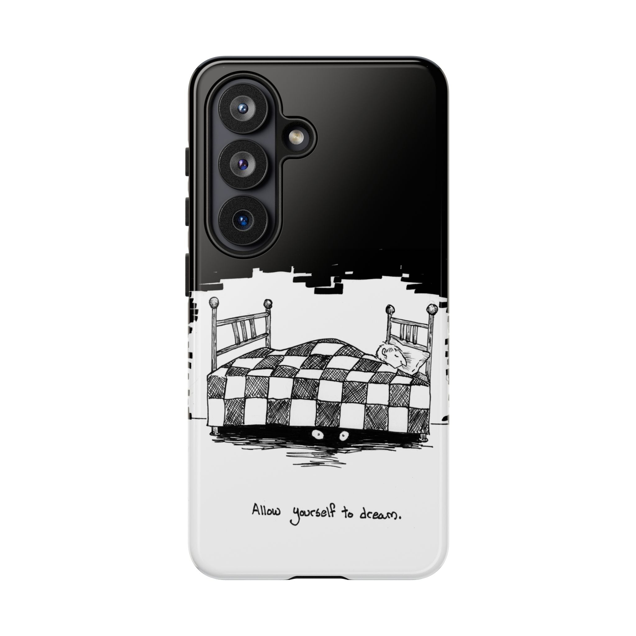 Phone Case 'Allow Yourself to Dream' Sketch Bed Black & White Protective Case