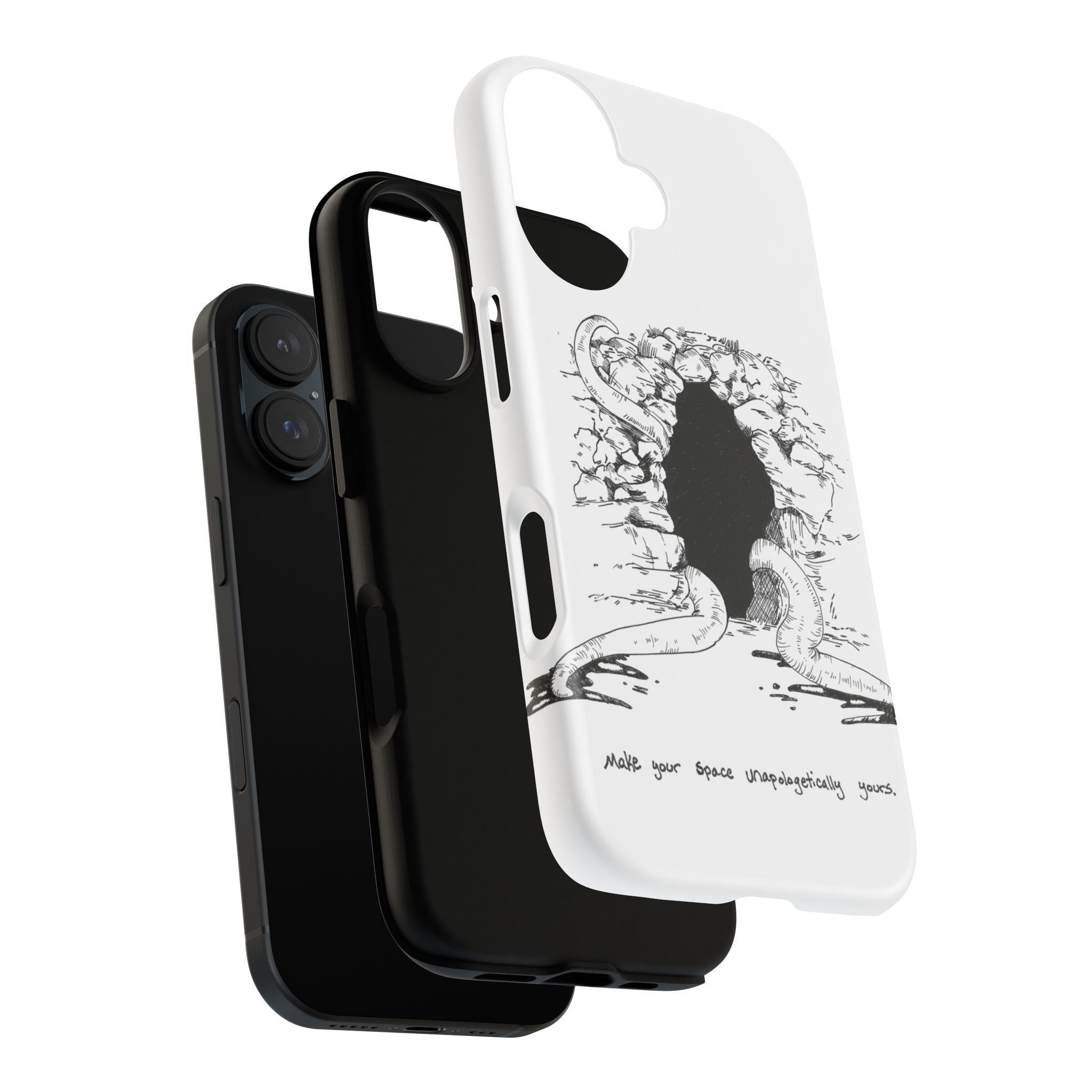 Phone Case - Gothic Illustration with ‘Make Your Home Graciously Yours’ Quote