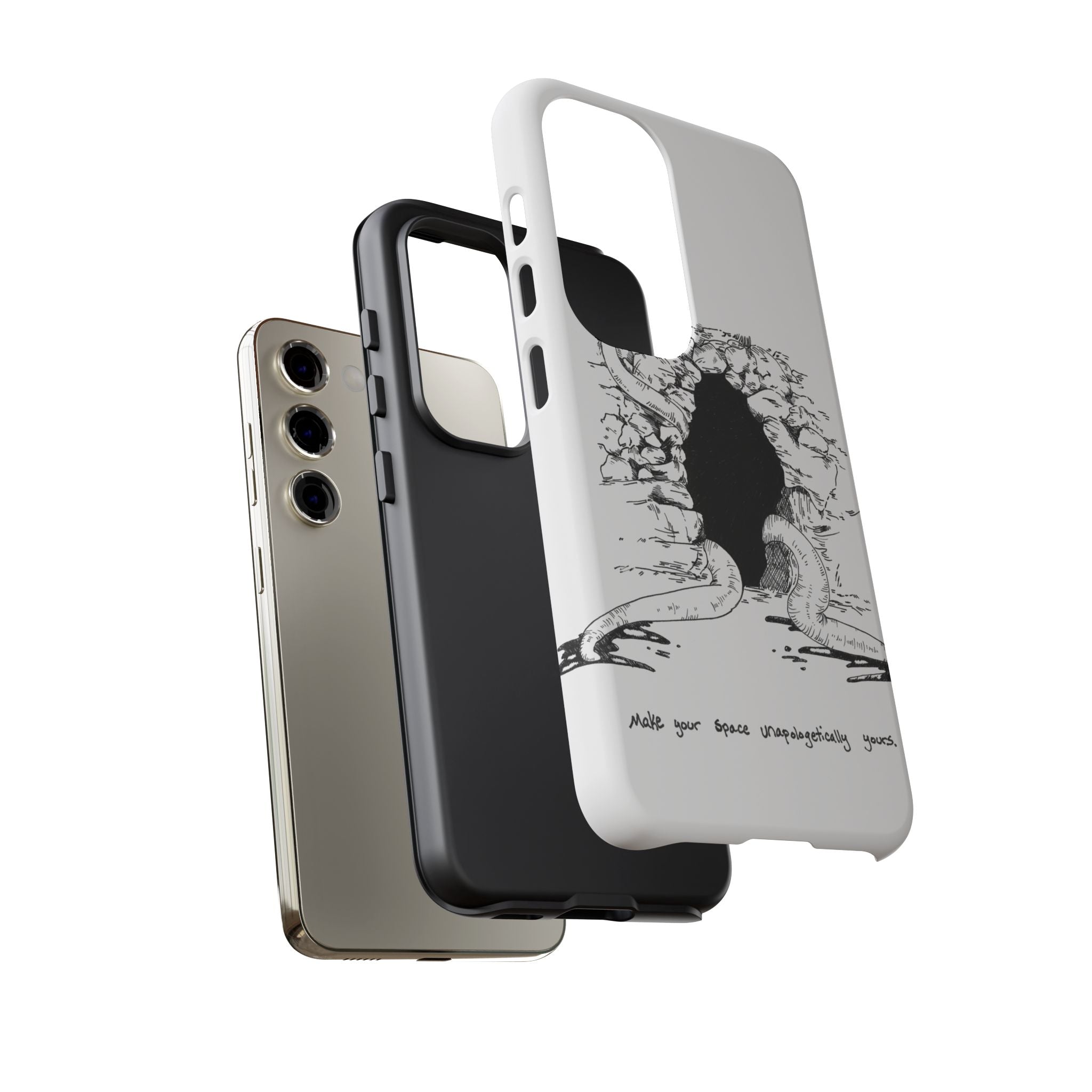 Phone Case - Gothic Illustration with ‘Make Your Home Graciously Yours’ Quote