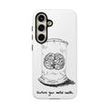 Phone Case "Nurture Your Mental Health" Brain Jar Illustration, Protective Slim Tough Case