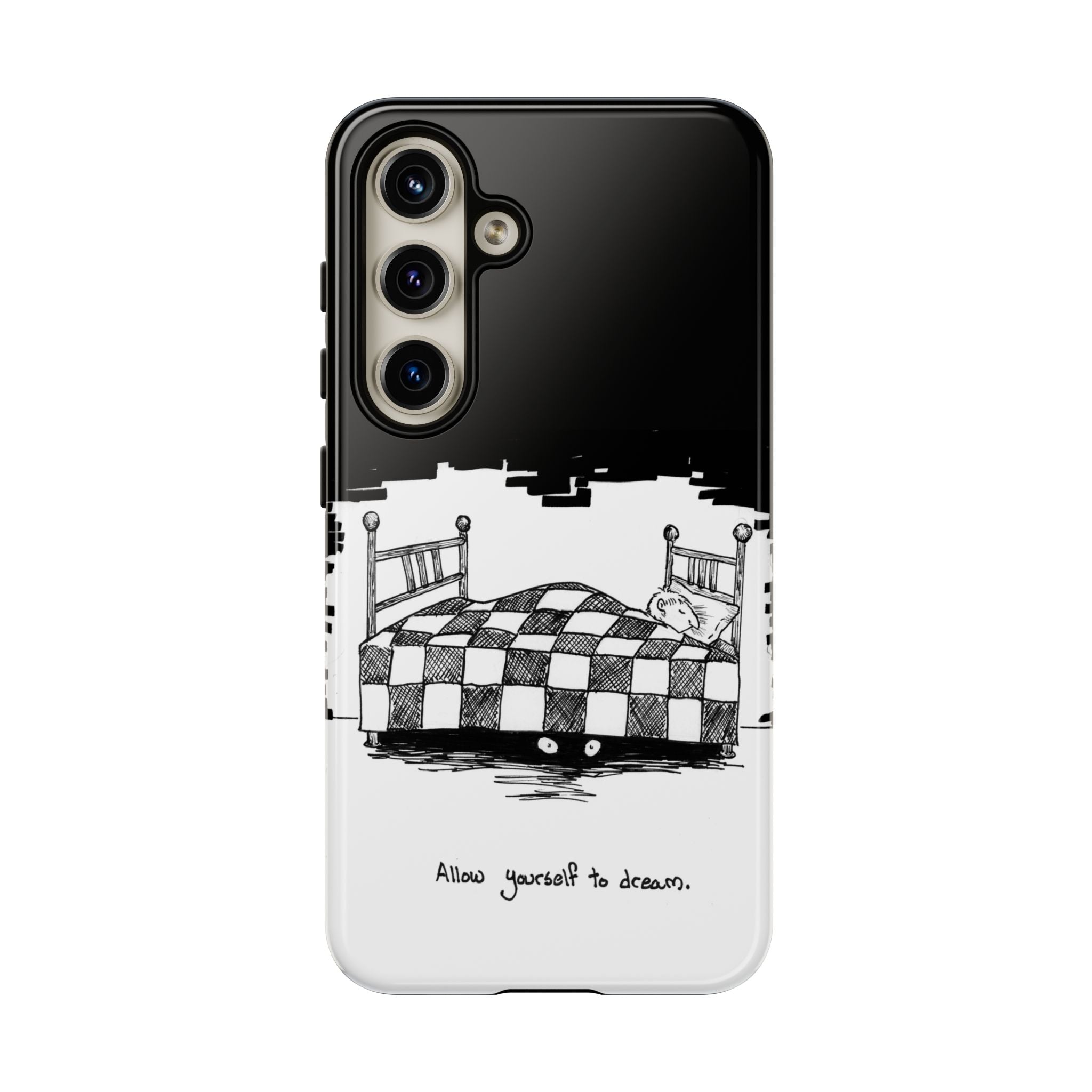 Phone Case 'Allow Yourself to Dream' Sketch Bed Black & White Protective Case