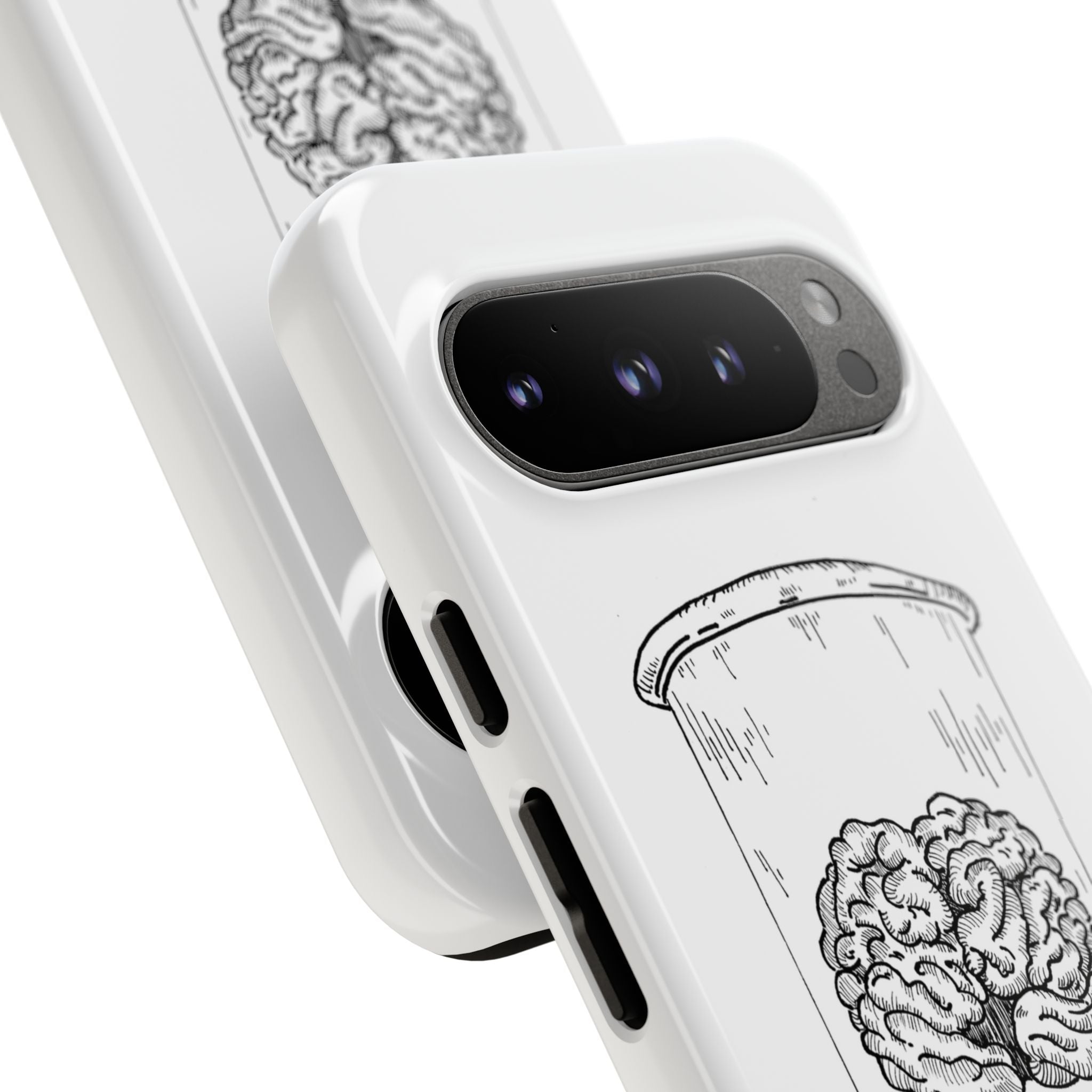 Phone Case "Nurture Your Mental Health" Brain Jar Illustration, Protective Slim Tough Case
