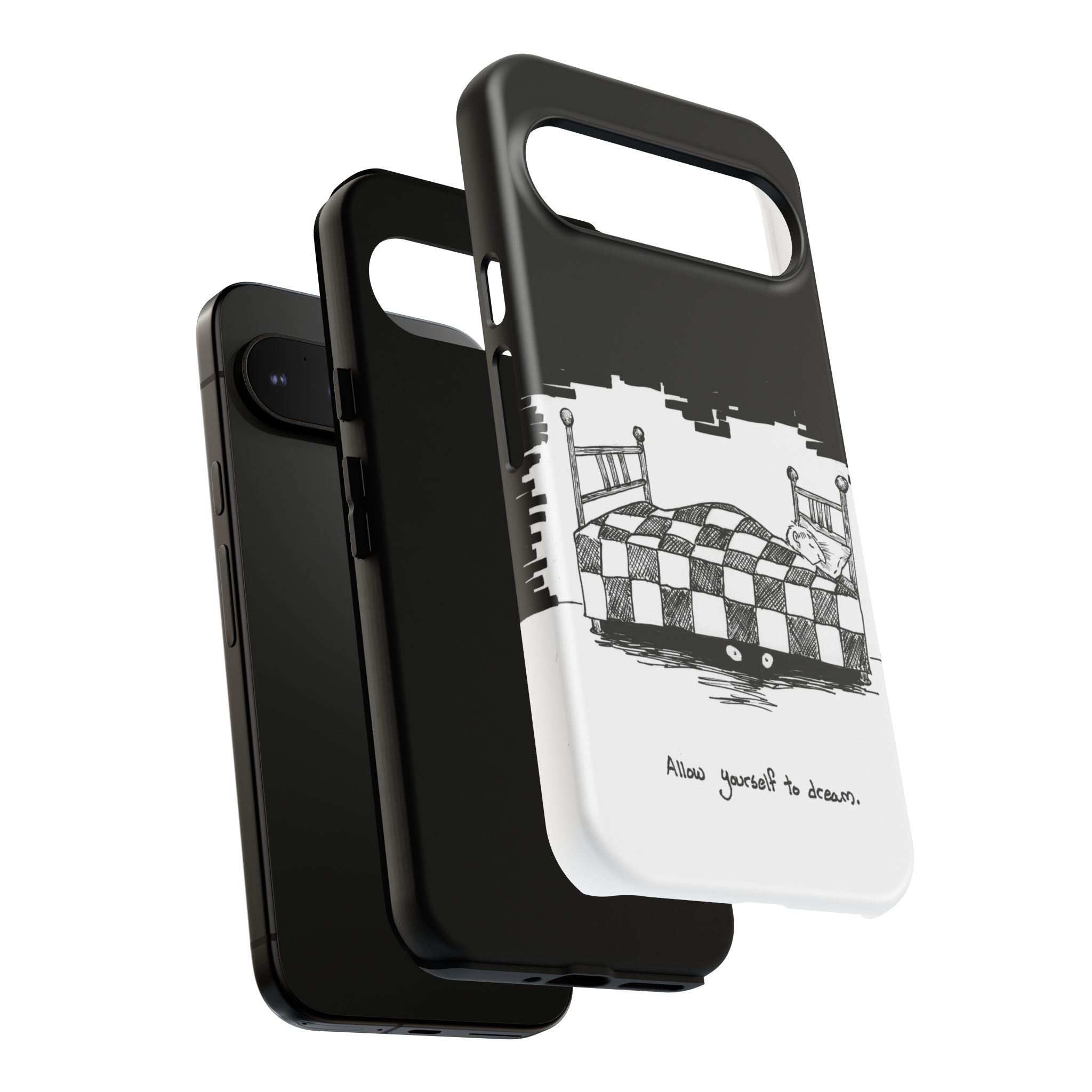 Phone Case 'Allow Yourself to Dream' Sketch Bed Black & White Protective Case