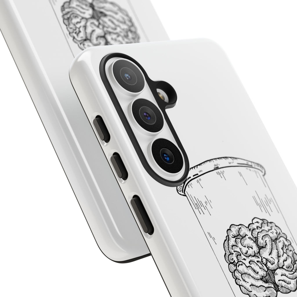 Phone Case "Nurture Your Mental Health" Brain Jar Illustration, Protective Slim Tough Case