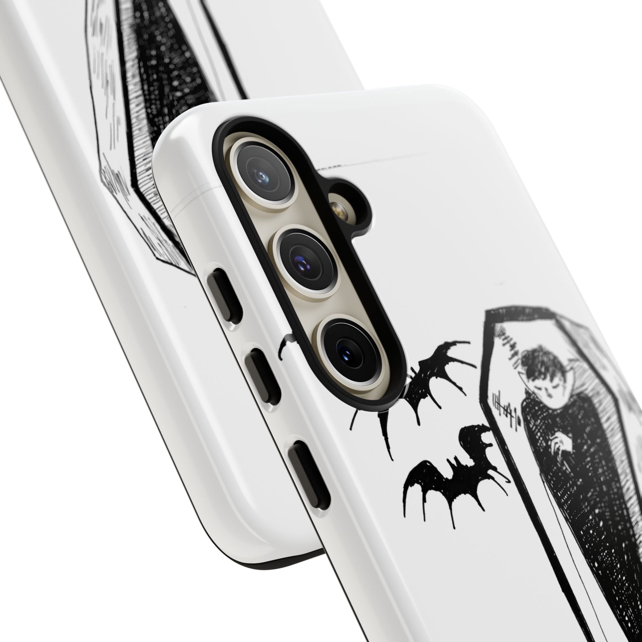 Phone Case Goth Coffin Illustration with “You’re allowed to rest without guilt”
